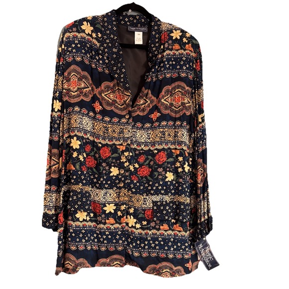 Maggie Mcnaughton Jackets & Blazers - Vintage‎ Maggie McNaughton Blazer Womens 18W Floral Cottagecore Boho NWT